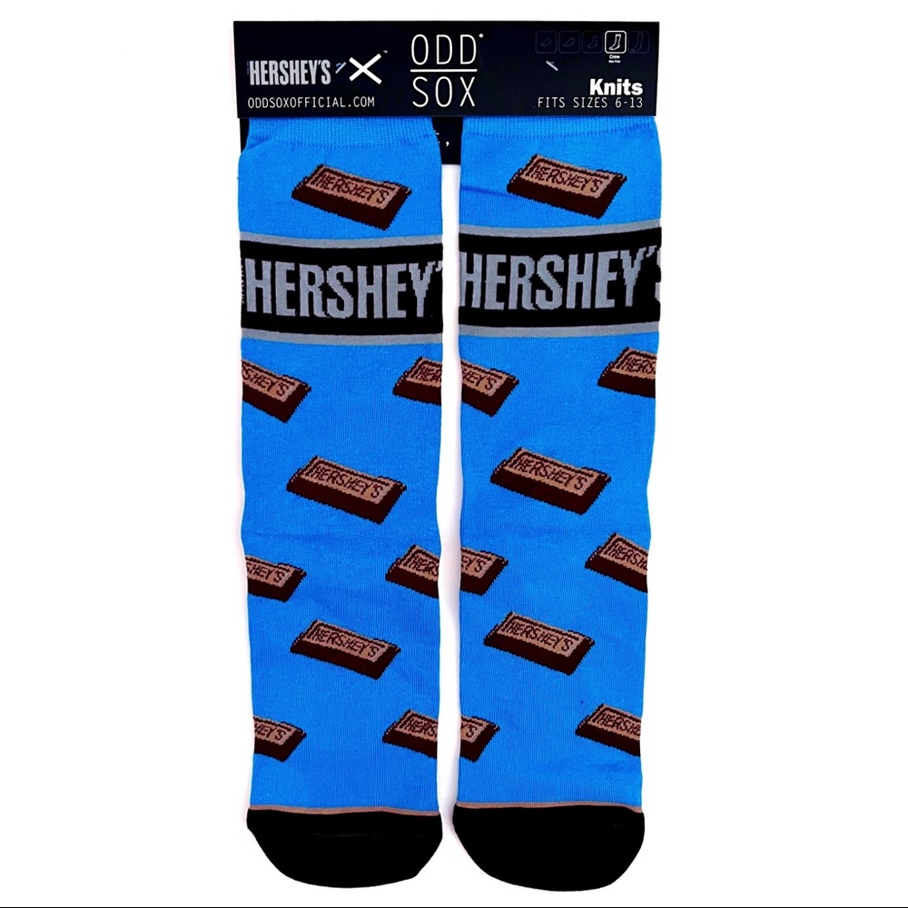 Odd Sox Hershey’s Chocolate Bar Candy Crew Socks Mens Womens Blue Novelty Gift